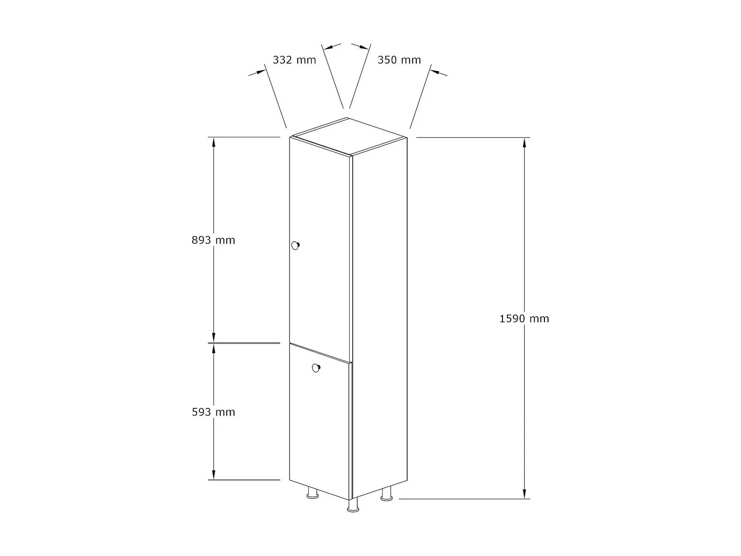 Colonne salle de bains effet noyer, porte & panier linge MARFA
