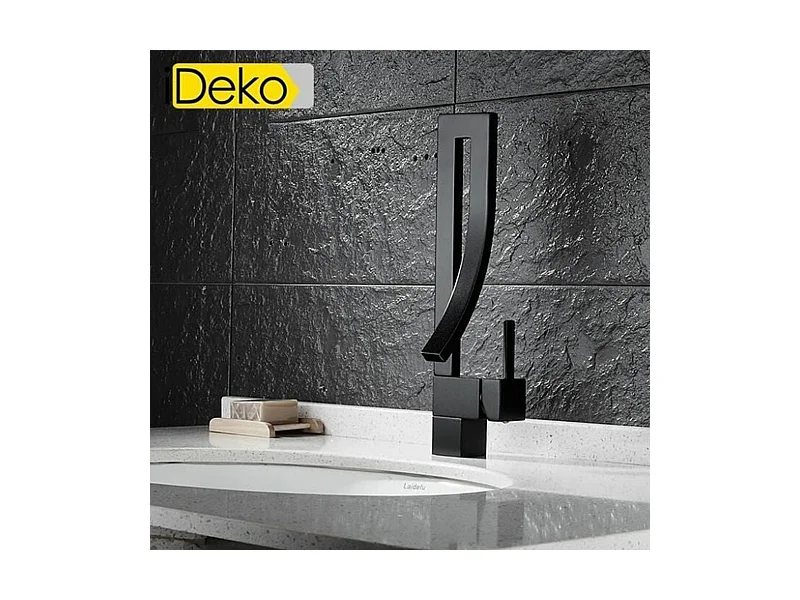 Robinet salle de bain noir brossé en cuivre noir robinet de lavabo moderne