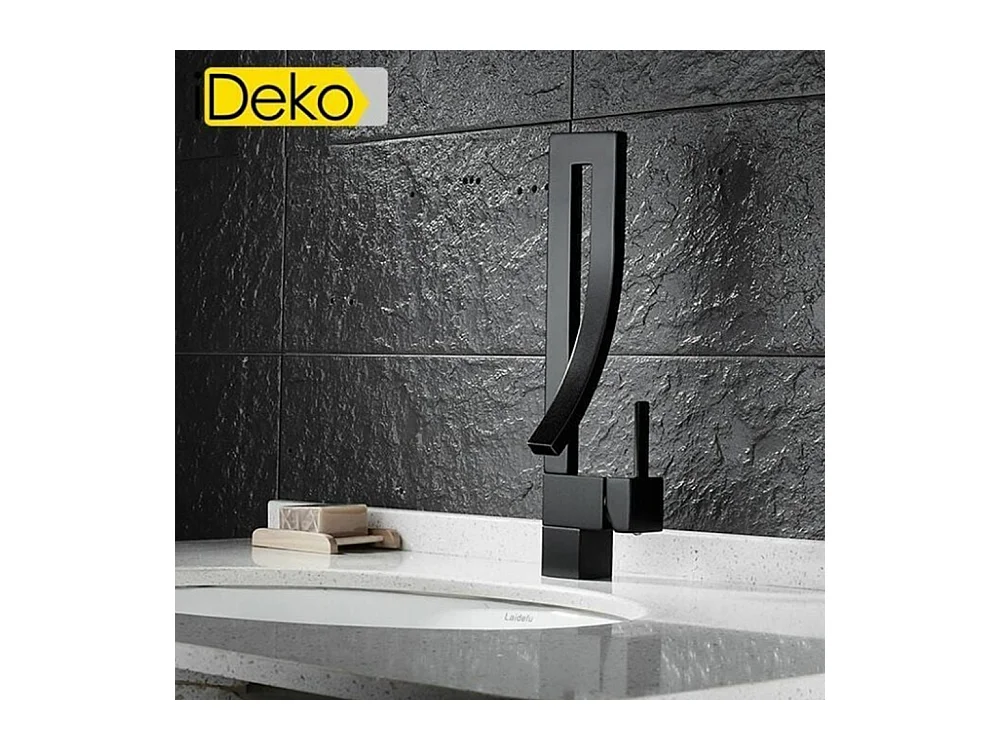 Robinet salle de bain noir brossé en cuivre noir robinet de lavabo moderne