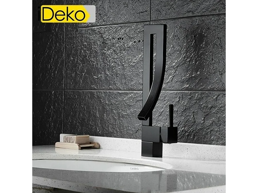 Robinet salle de bain noir brossé en cuivre noir robinet de lavabo moderne