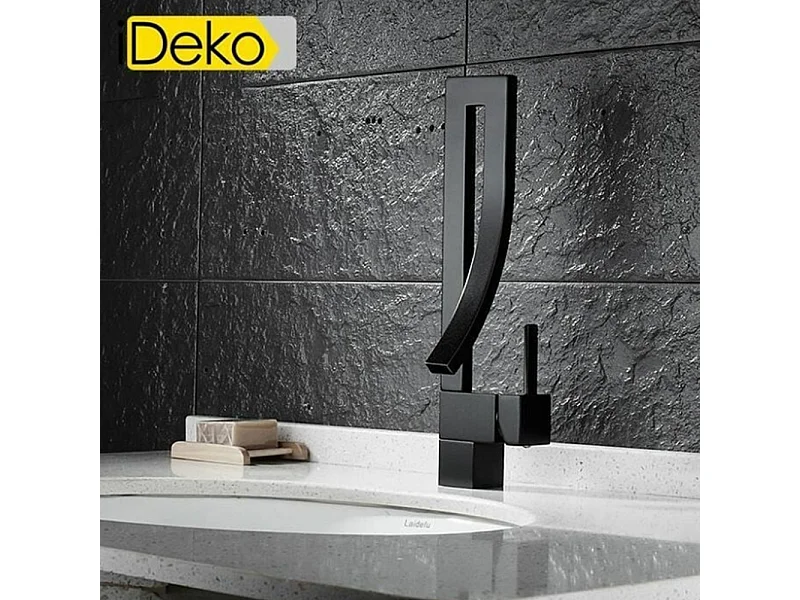 Robinet salle de bain noir brossé en cuivre noir robinet de lavabo moderne