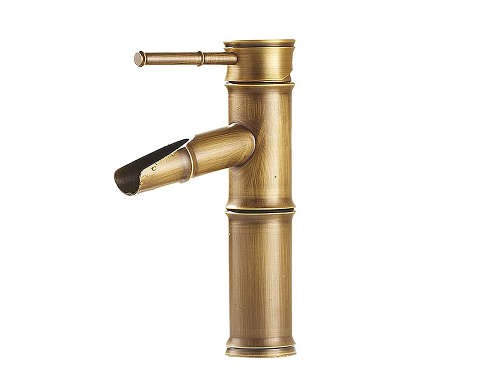Robinet de salle de bain design antique mitigeur de lavabo en style bambou laiton, céramique, IDEAN10