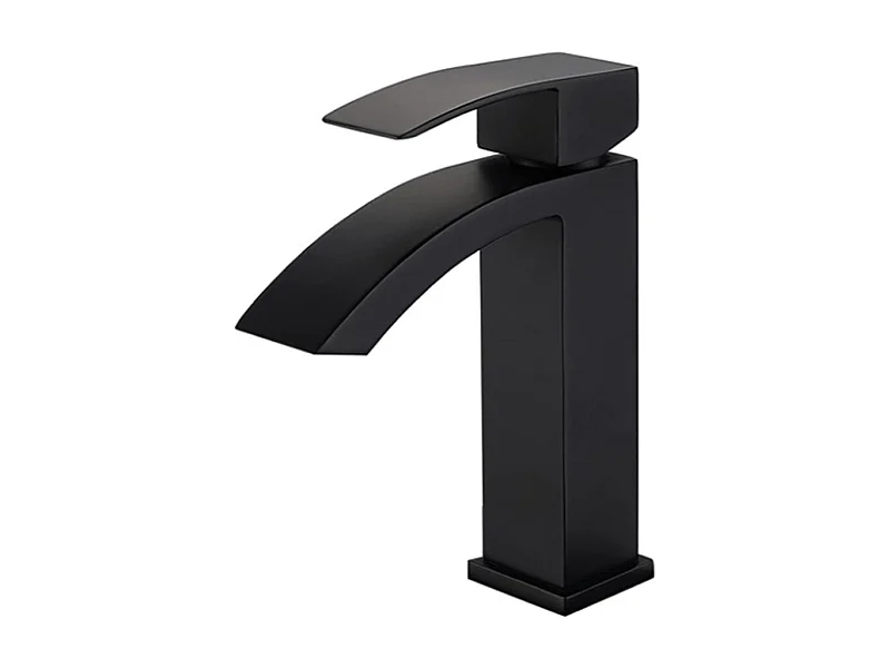 Robinet de salle de bain monocommande laiton antique cascade noir