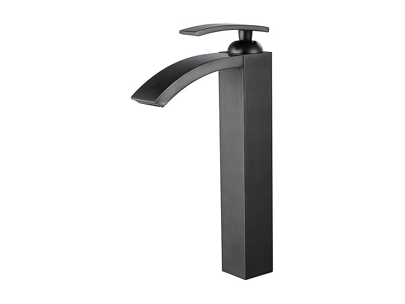 Robinet de salle de bain Mitigeur de lavabo cascade haut de gamme, flexible noir