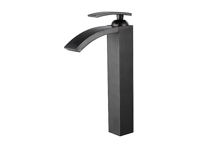 Robinet de salle de bain Mitigeur de lavabo cascade haut de gamme, flexible noir