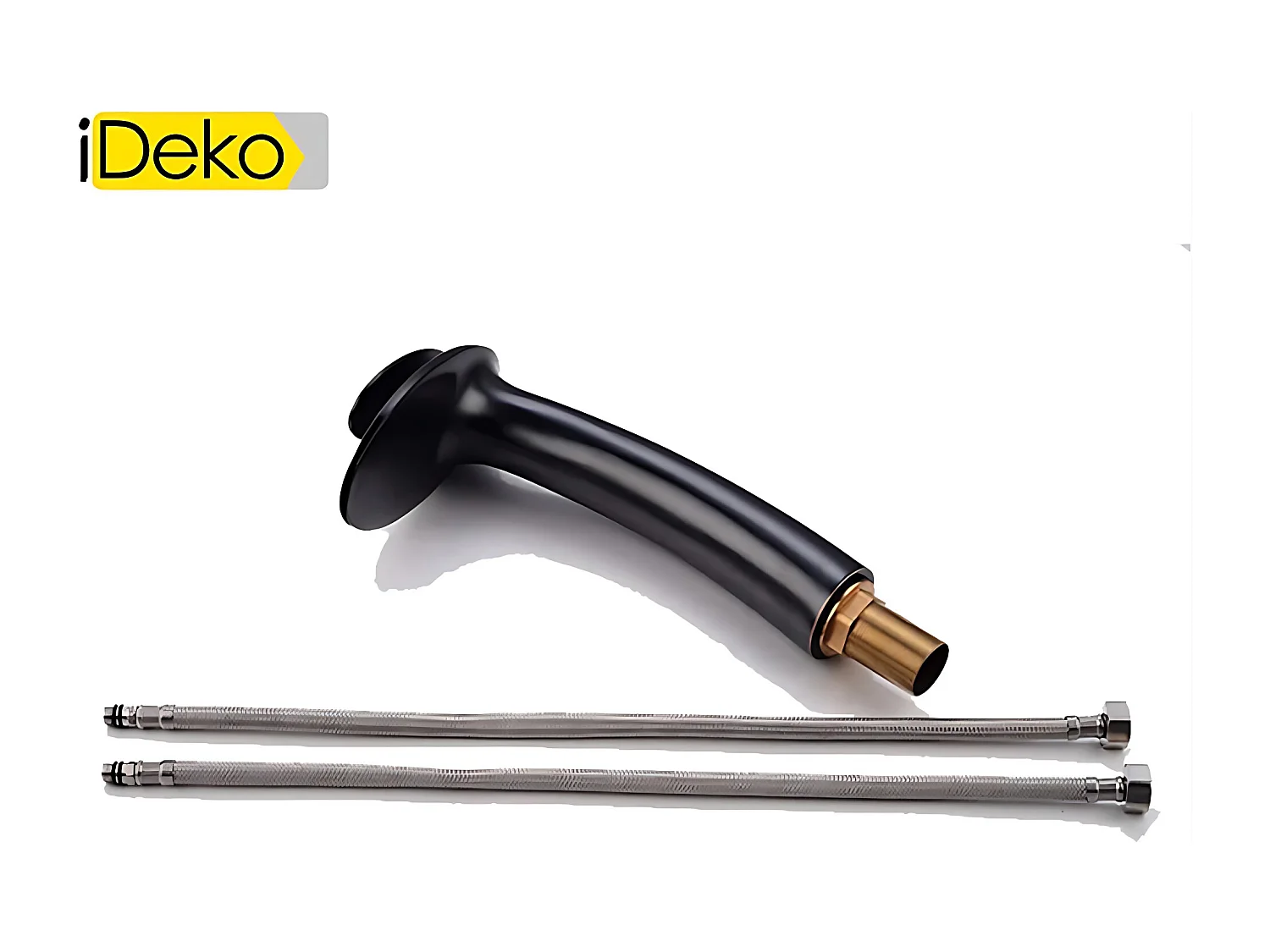 Robinet de salle de bain haut style vintage iDeko, monocommande, laiton et céramique