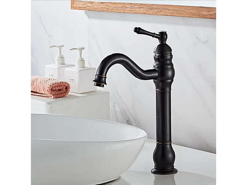 Robinet salle de bain robinet lavabo Finition bronze antique huilé noir
