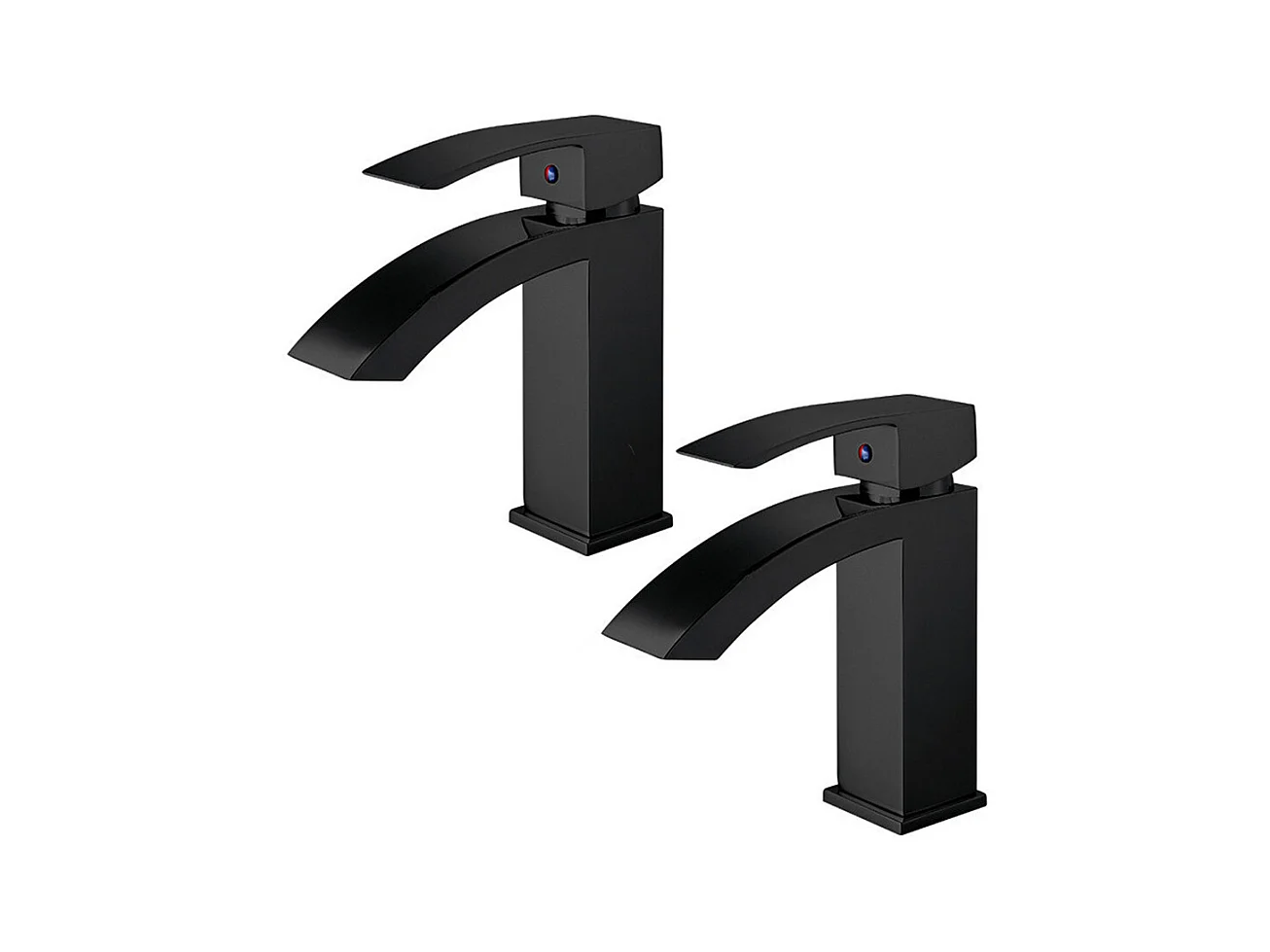 2x robinets de salle de bain robinet de lavabo laiton antique peint cascade noir