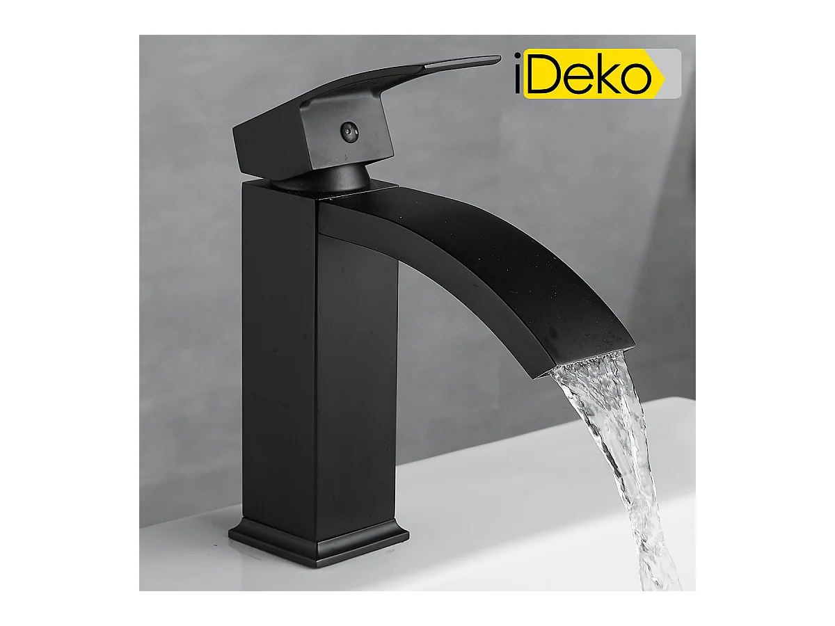 2x robinets de salle de bain robinet de lavabo laiton antique peint cascade noir