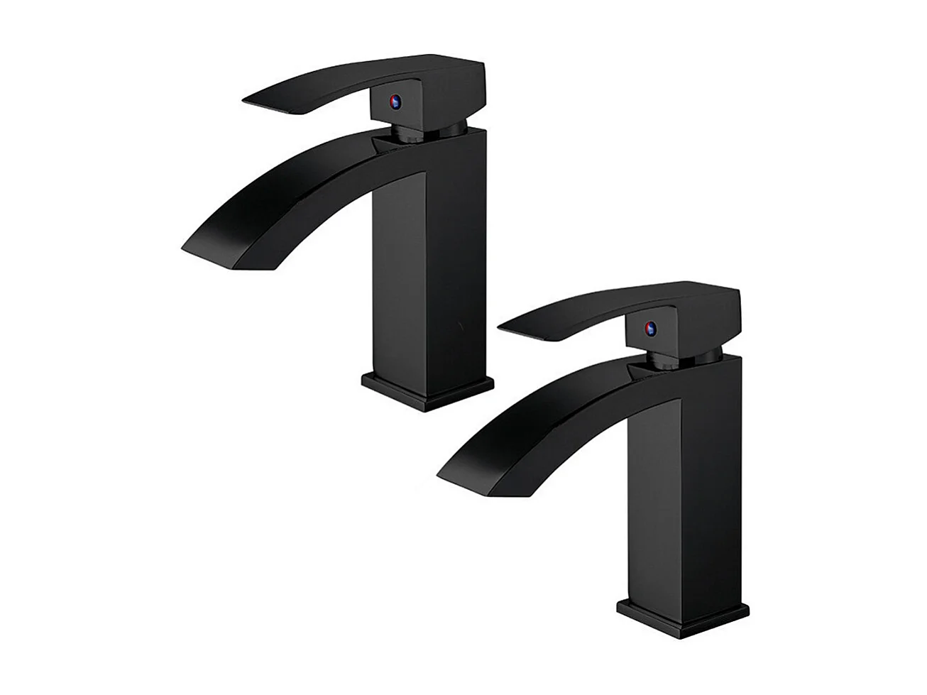 2x robinets de salle de bain robinet de lavabo laiton antique peint cascade noir