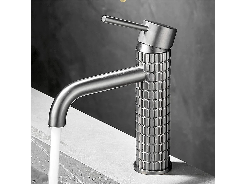 Robinet salle de bain Robinet de lavabo mitigeur antique à poignée unique gris et noir moderne