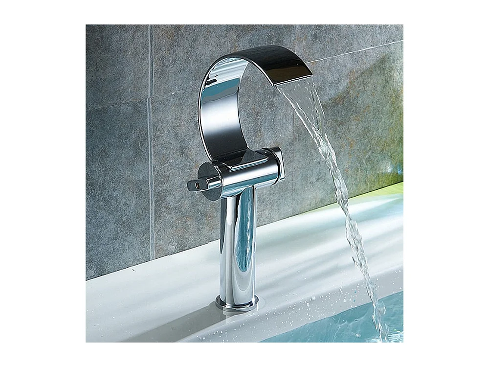 Robinet salle de bain Robinet de lavabo monocommande finition chromée cascade