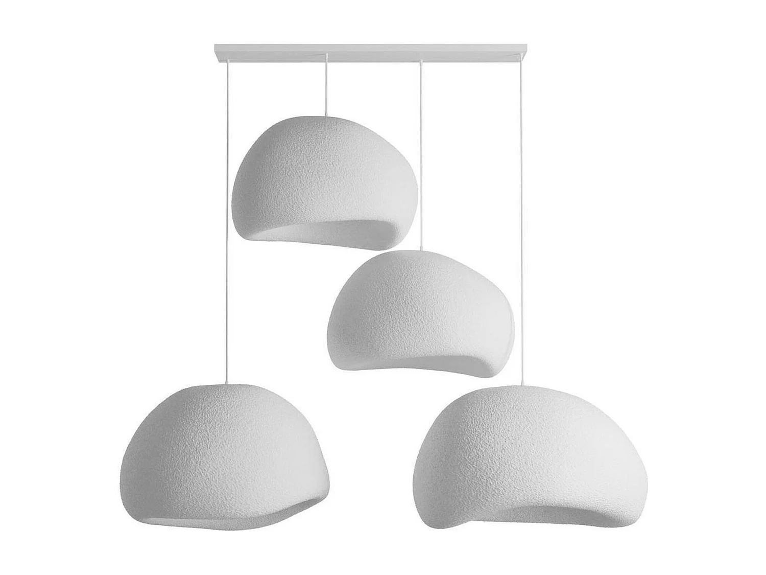 Suspension blanche design 4 abat-jour wabi-sabi NOXIS