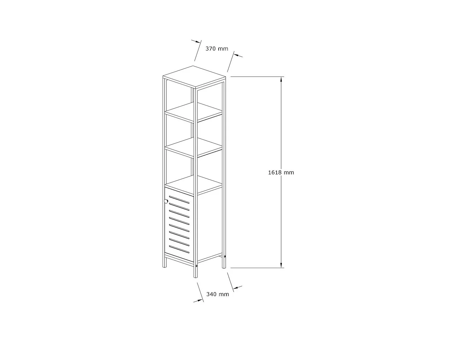 Colonne salle de bains effet chêne, rangements mixtes JENA