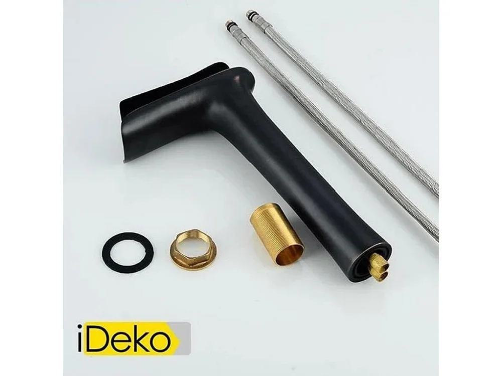 Robinet salle de bain Robinet de lavabo haut noir cascade