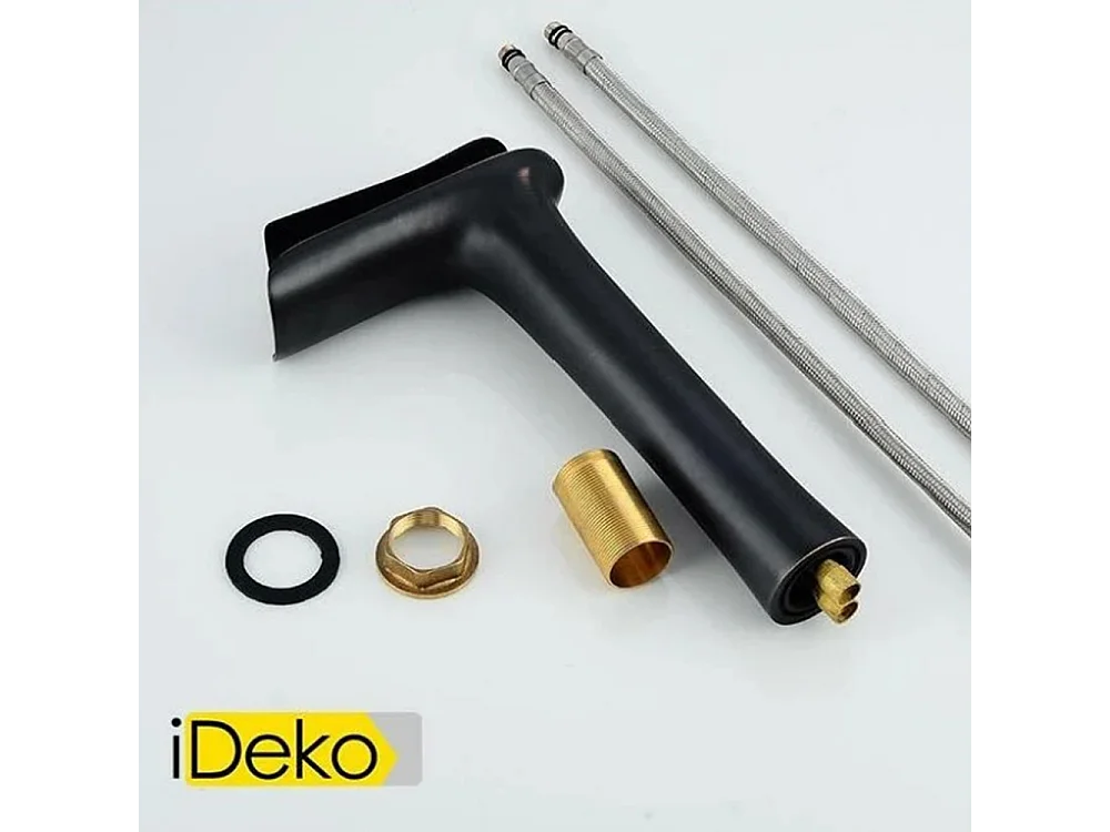 Robinet salle de bain Robinet de lavabo haut noir cascade