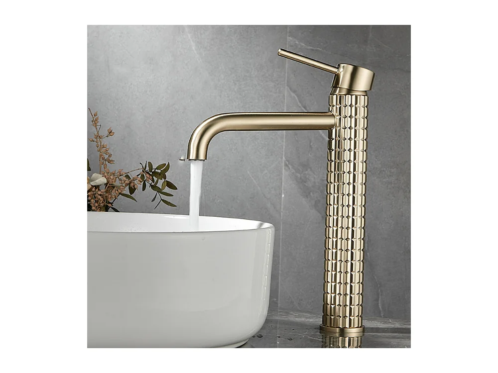 Robinet de salle de bain robinet lavabo antique à poignée unique doré