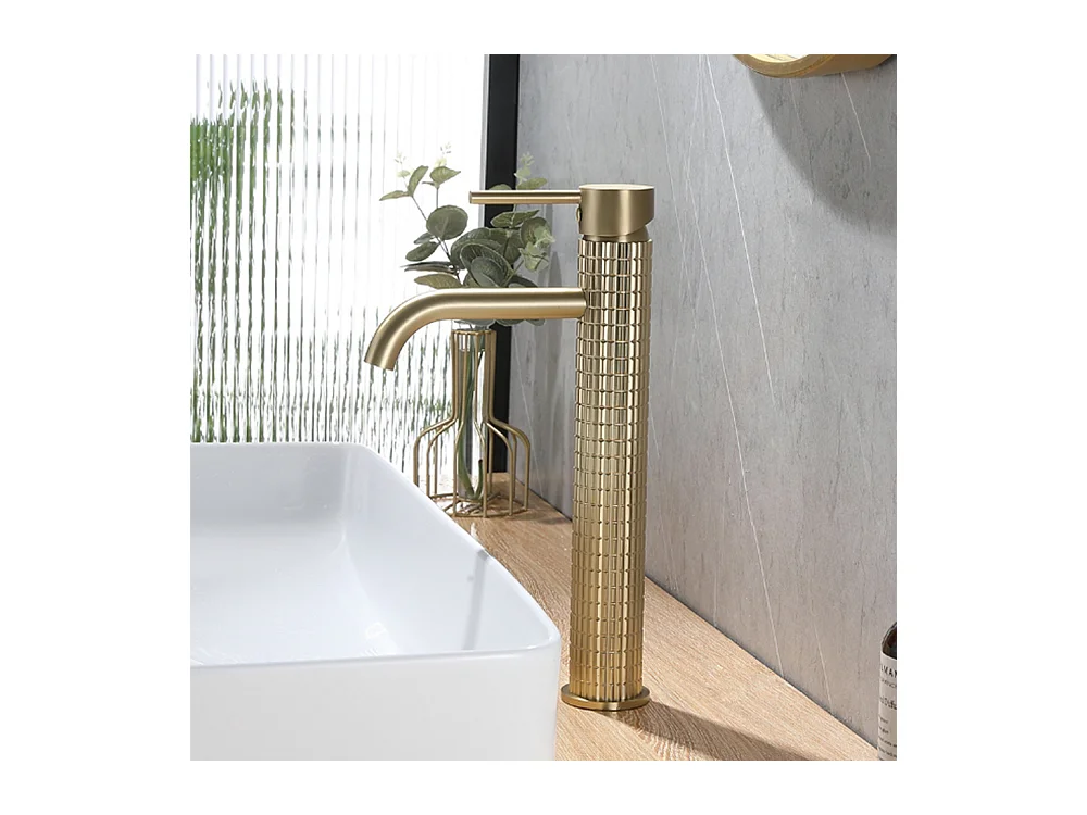 Robinet de salle de bain robinet lavabo antique à poignée unique doré