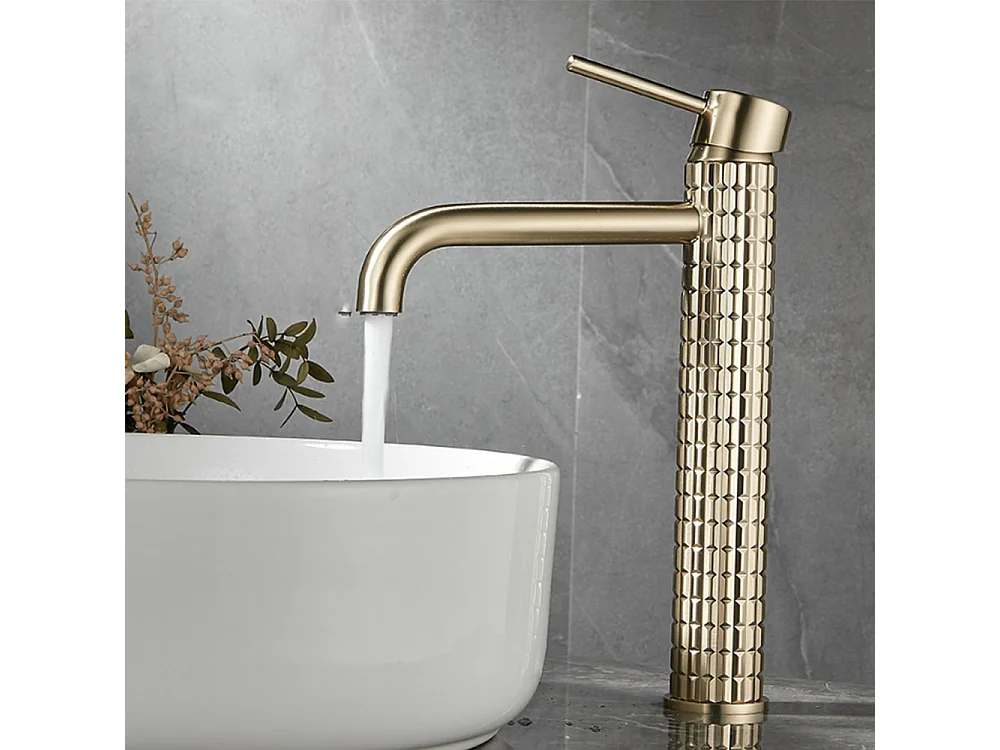 Robinet de salle de bain robinet lavabo antique à poignée unique doré