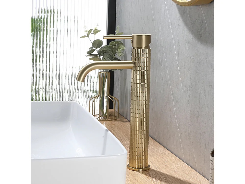 Robinet de salle de bain robinet lavabo antique à poignée unique doré