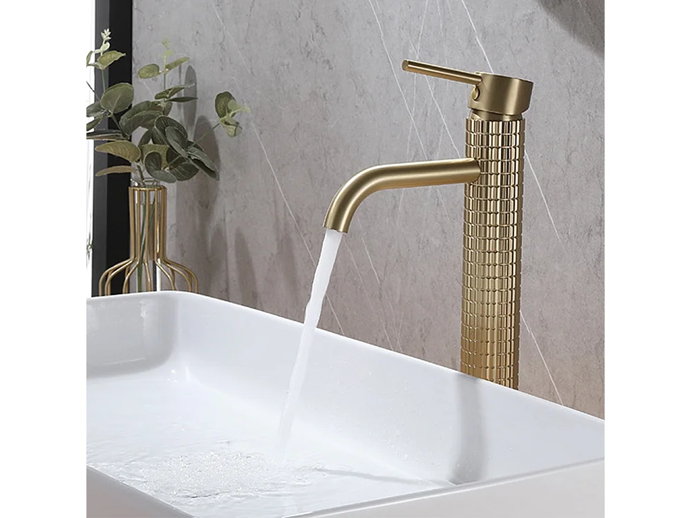 Robinet de salle de bain robinet lavabo antique à poignée unique doré