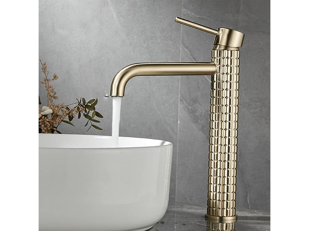 Robinet de salle de bain robinet lavabo antique à poignée unique doré