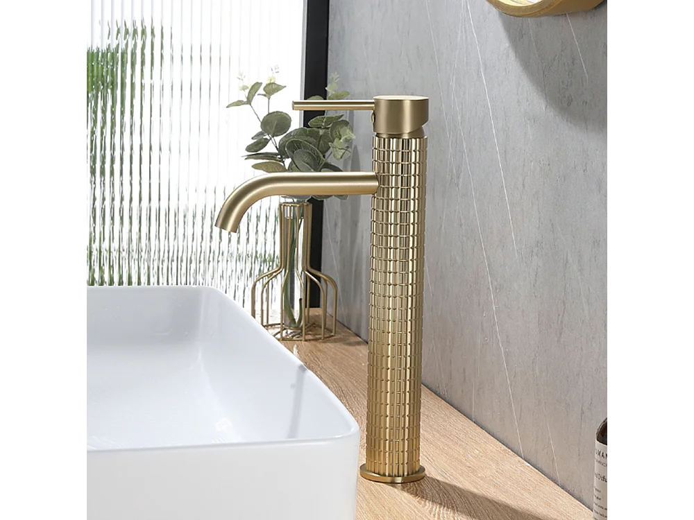 Robinet de salle de bain robinet lavabo antique à poignée unique doré