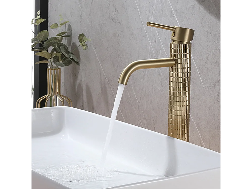 Robinet de salle de bain robinet lavabo antique à poignée unique doré