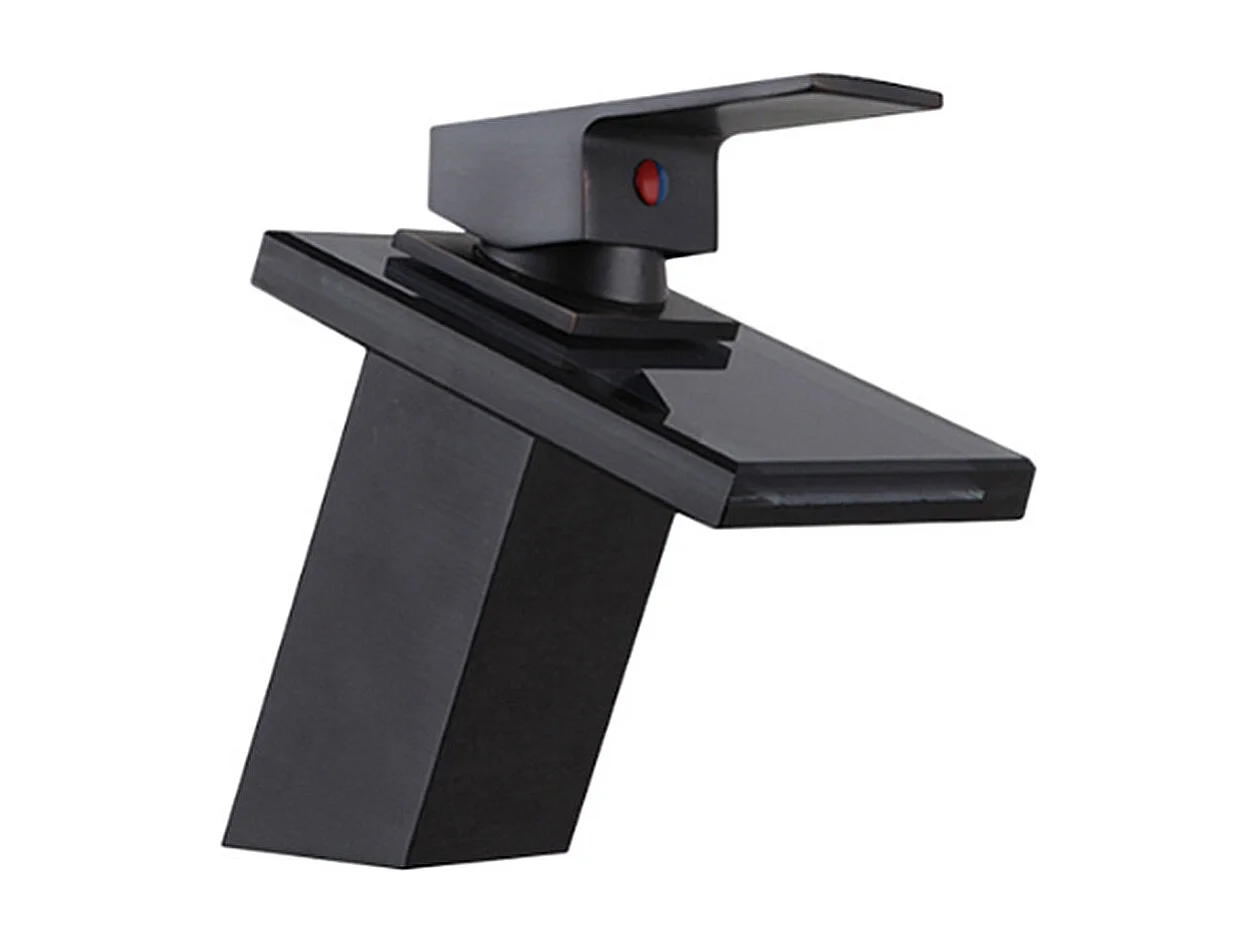 Robinet salle de bain Robinet de lavabo monocommande cascade en laiton cristal noir