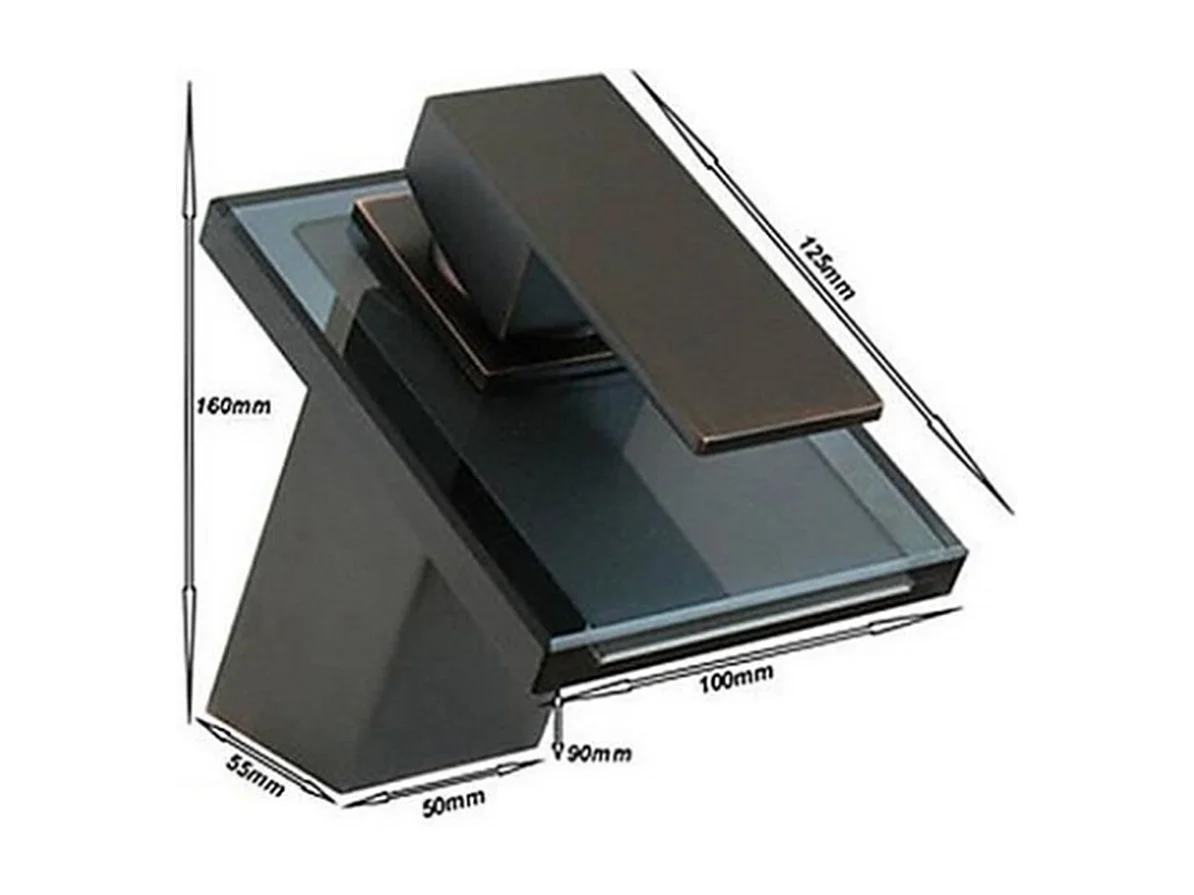 Robinet salle de bain Robinet de lavabo monocommande cascade en laiton cristal noir