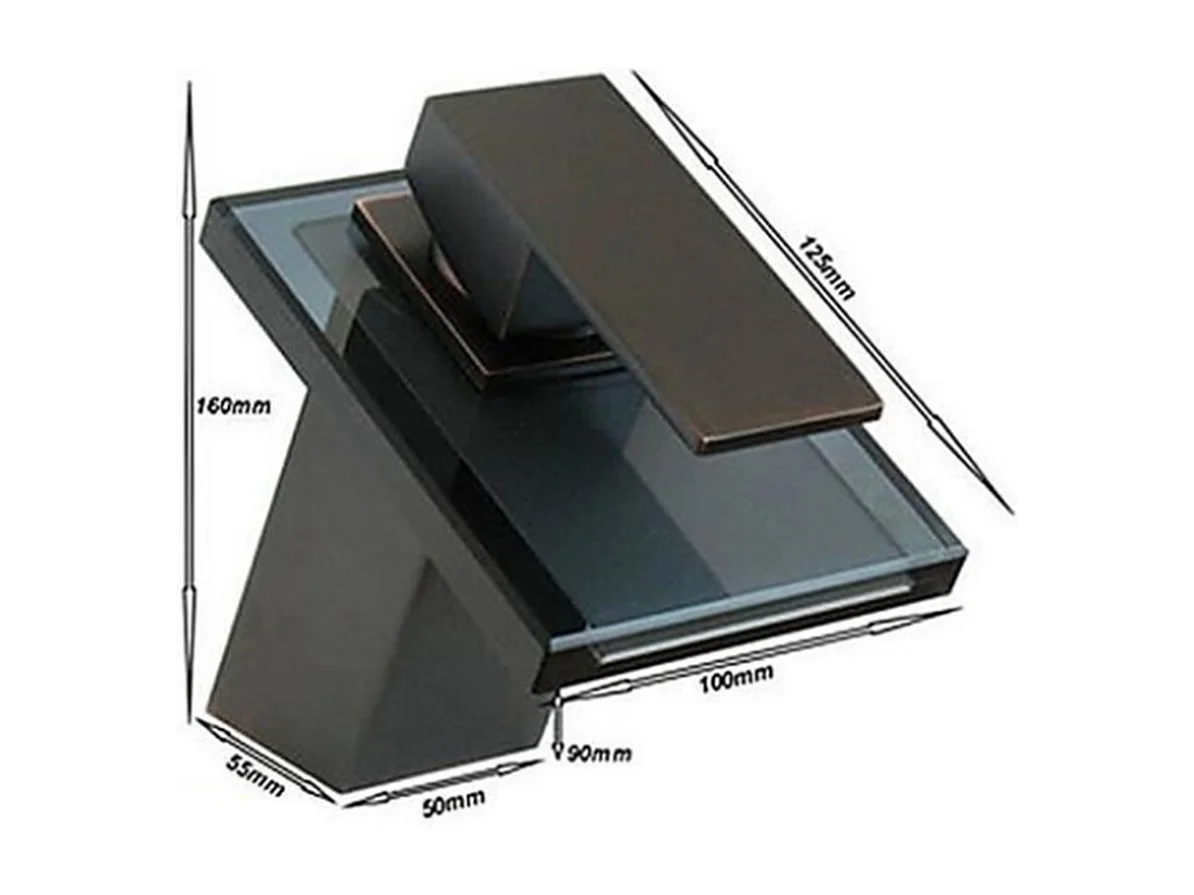 Robinet salle de bain Robinet de lavabo monocommande cascade en laiton cristal noir