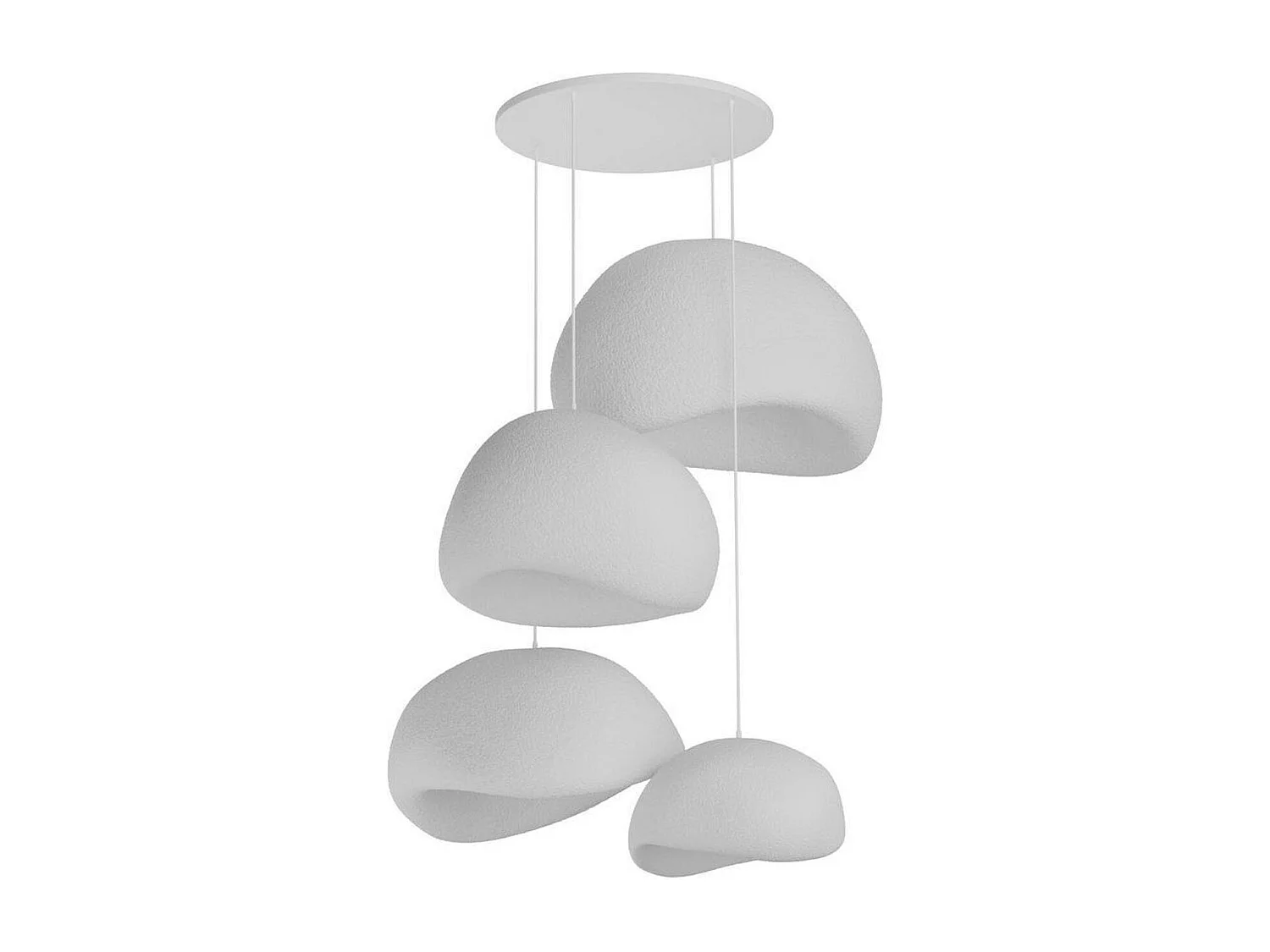 Suspension design blanche 4 abat-jour organiques NOXIS