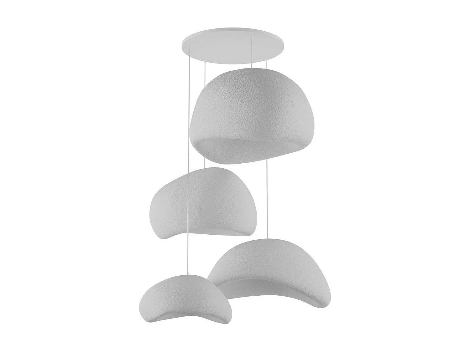 Suspension design blanche 4 abat-jour organiques NOXIS
