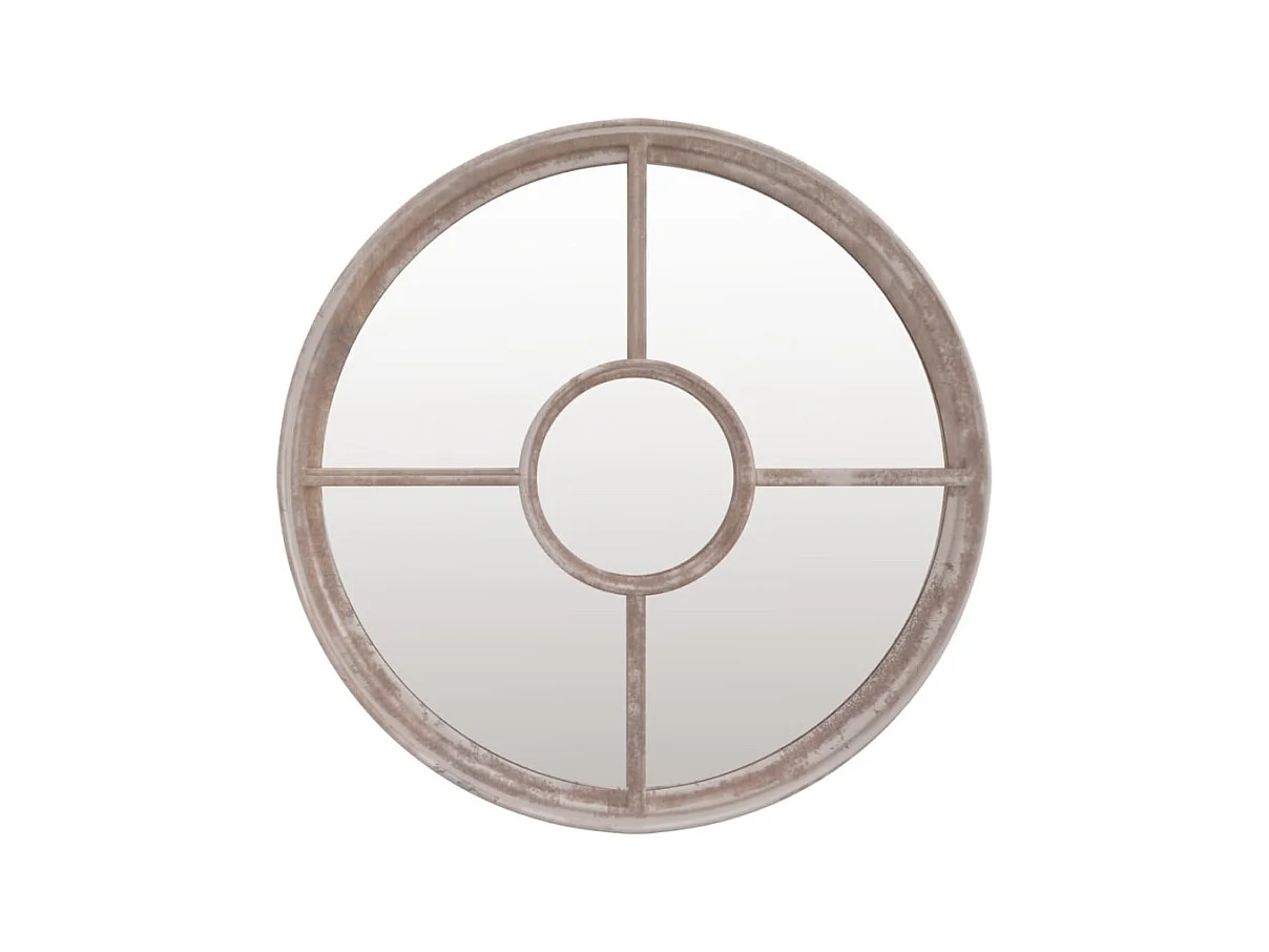 Espelho de Jardim de Ferro para Exterior 60x4 cm - Cor Areia Elegante