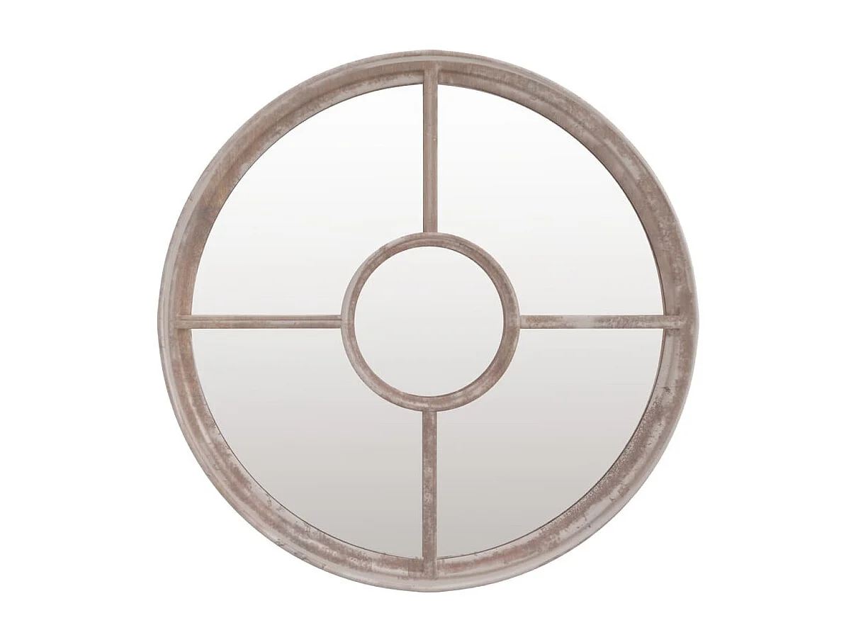 Espelho de Jardim de Ferro para Exterior 60x4 cm - Cor Areia Elegante