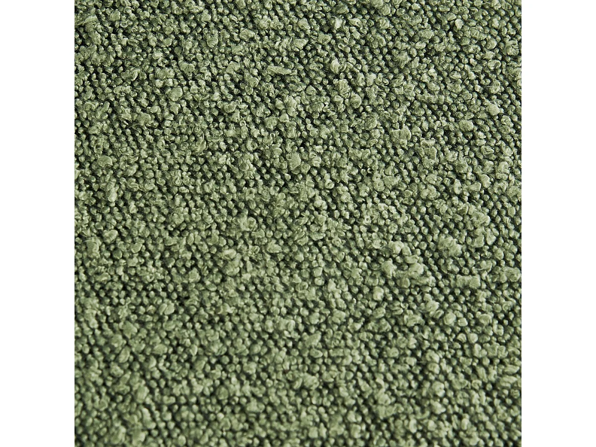 Lot de 2 chaises en métal chromé, cannage naturel et tissu bouclé vert kaki - Paula
