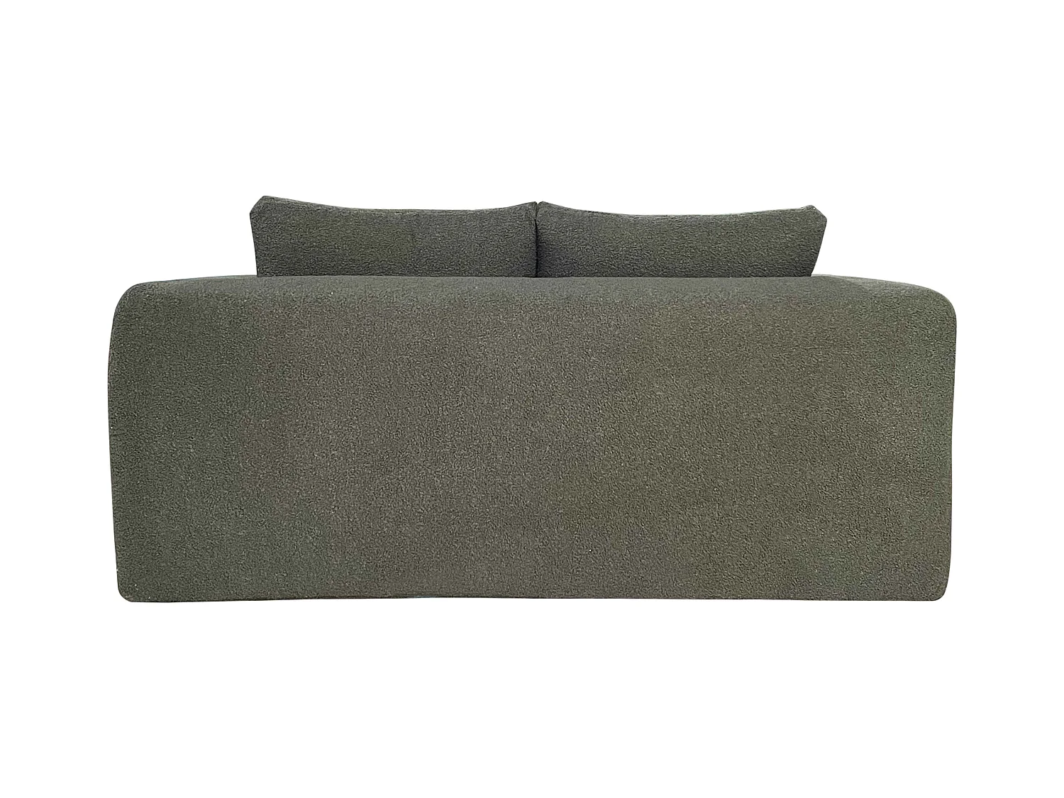 Canapé 2 places en tissu bouclette avec coussins vert