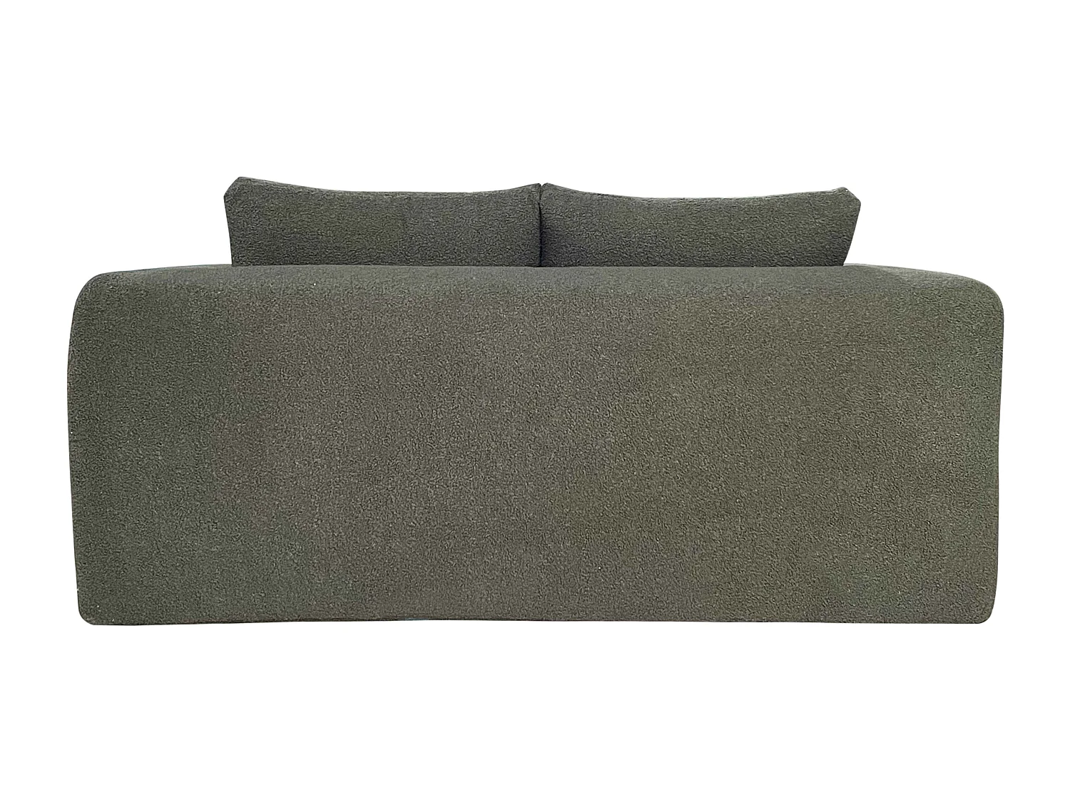 Canapé 2 places en tissu bouclette avec coussins vert L 160 cm
