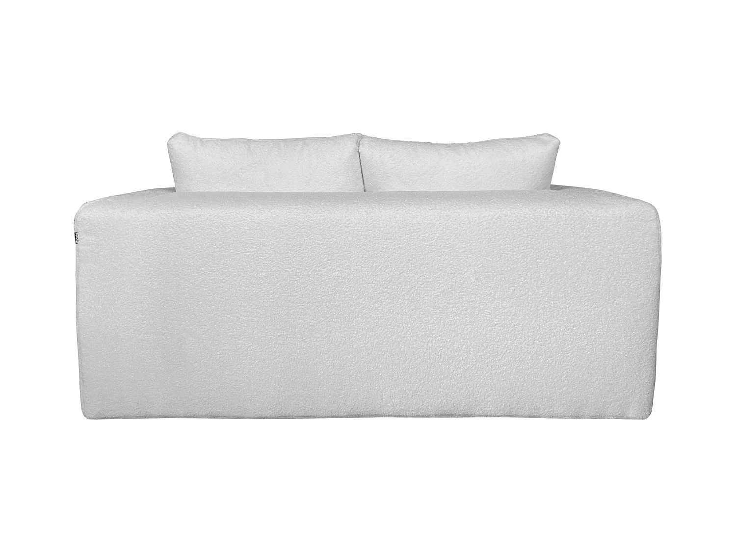 Canapé 2 places en tissu bouclette avec coussins écru