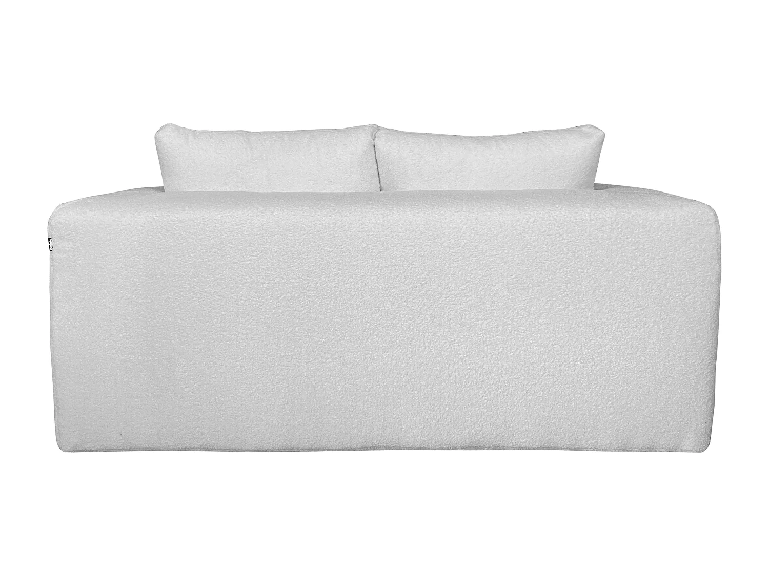 Canapé 2 places en tissu bouclette avec coussins écru L 160 cm