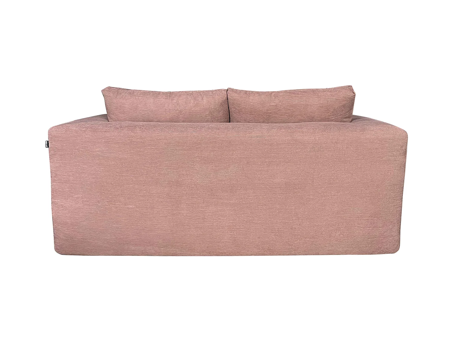 Canapé 2 places en tissu côtelé avec coussins rose