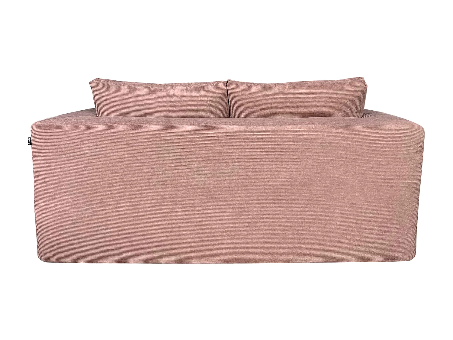 Canapé 2 places en tissu côtelé avec coussins rose L 160 cm