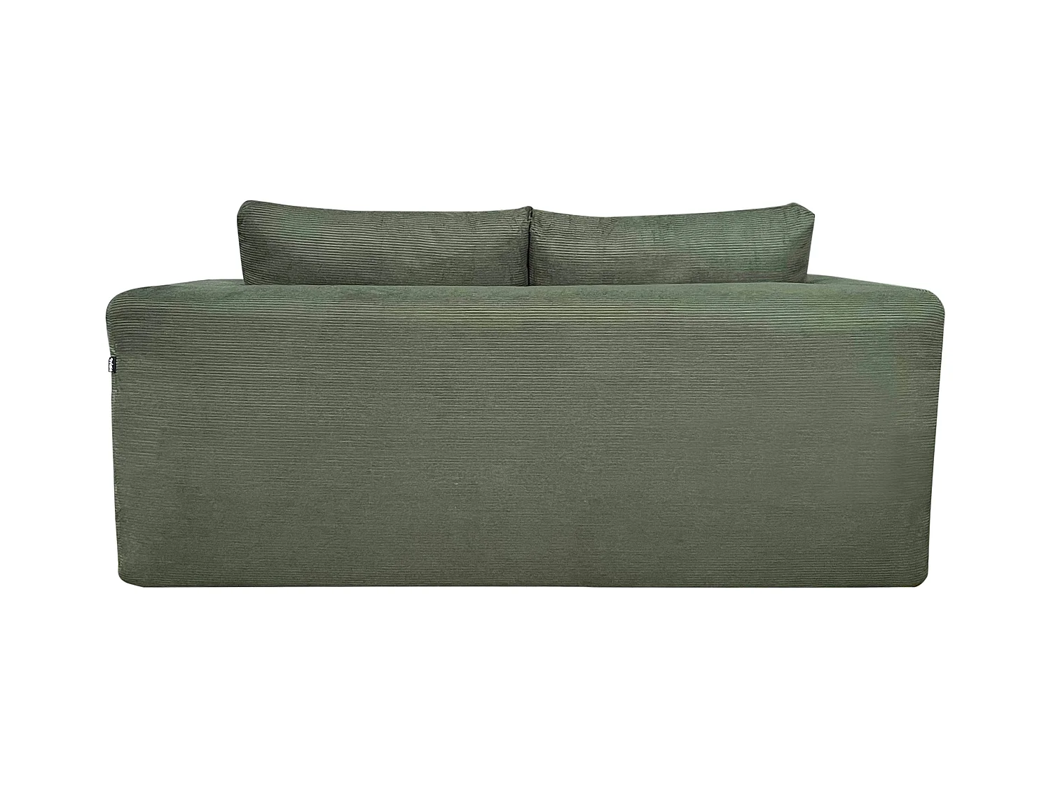 Canapé 2 places en tissu côtelé avec coussins vert