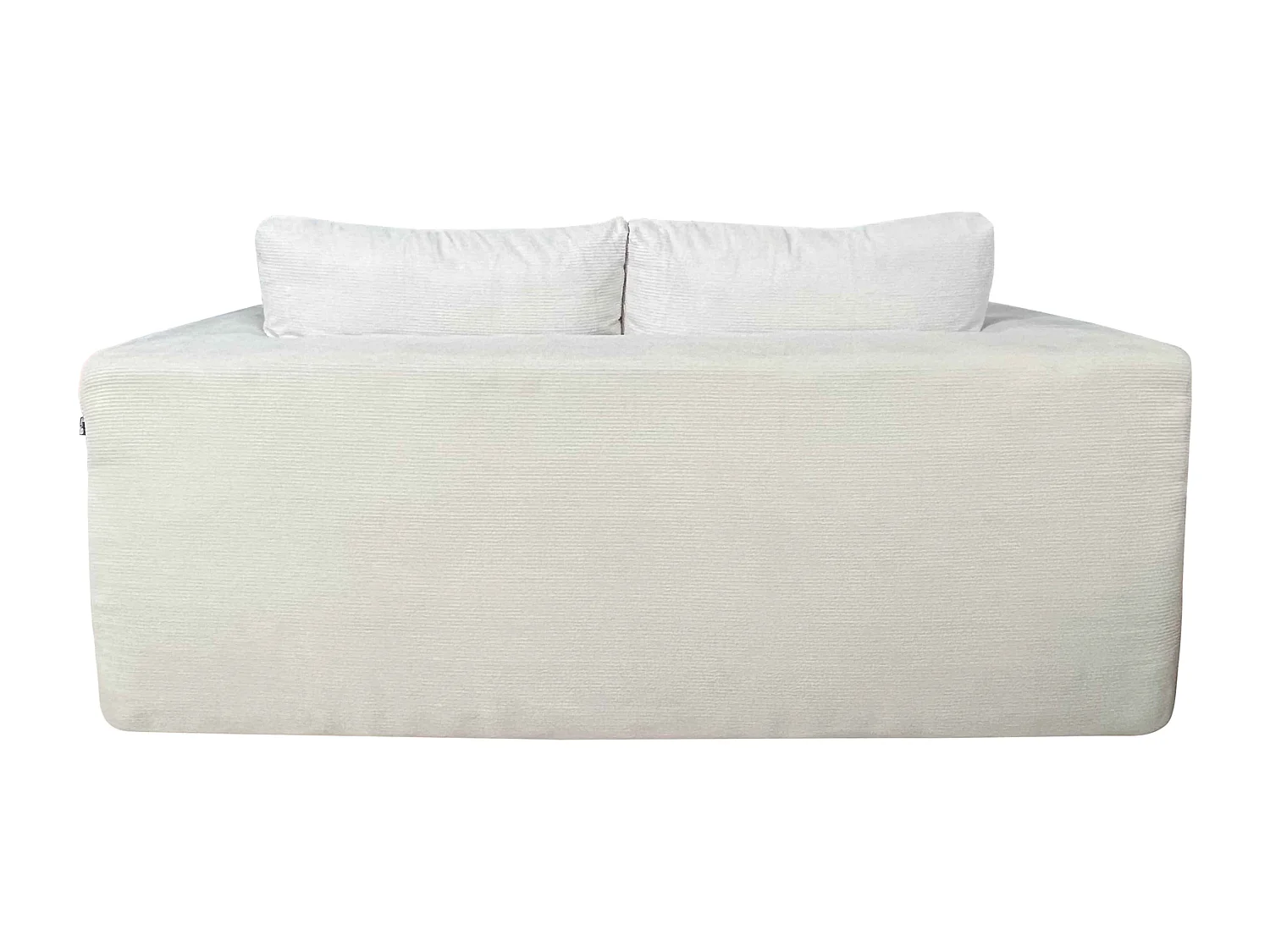 Canapé 2 places en tissu côtelé avec coussins ecru L 160 cm