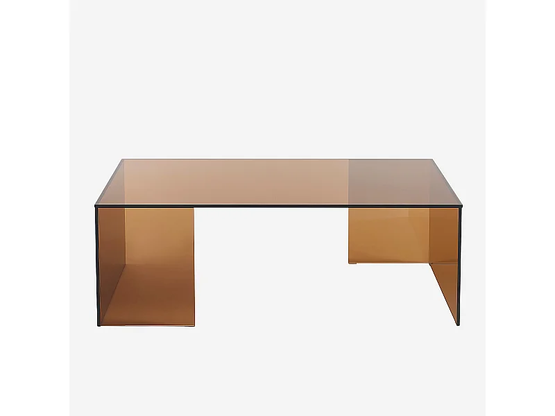 Habitat - Table basse rectangulaire en verre trempé - Marron ambré - Design by Céline Mognon Fichet - Alyssa