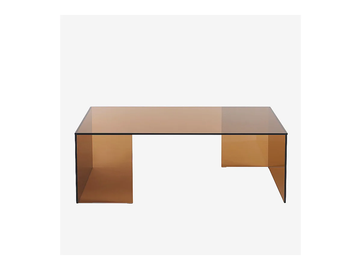 Habitat - Table basse rectangulaire en verre trempé - Marron ambré - Design by Céline Mognon Fichet - Alyssa