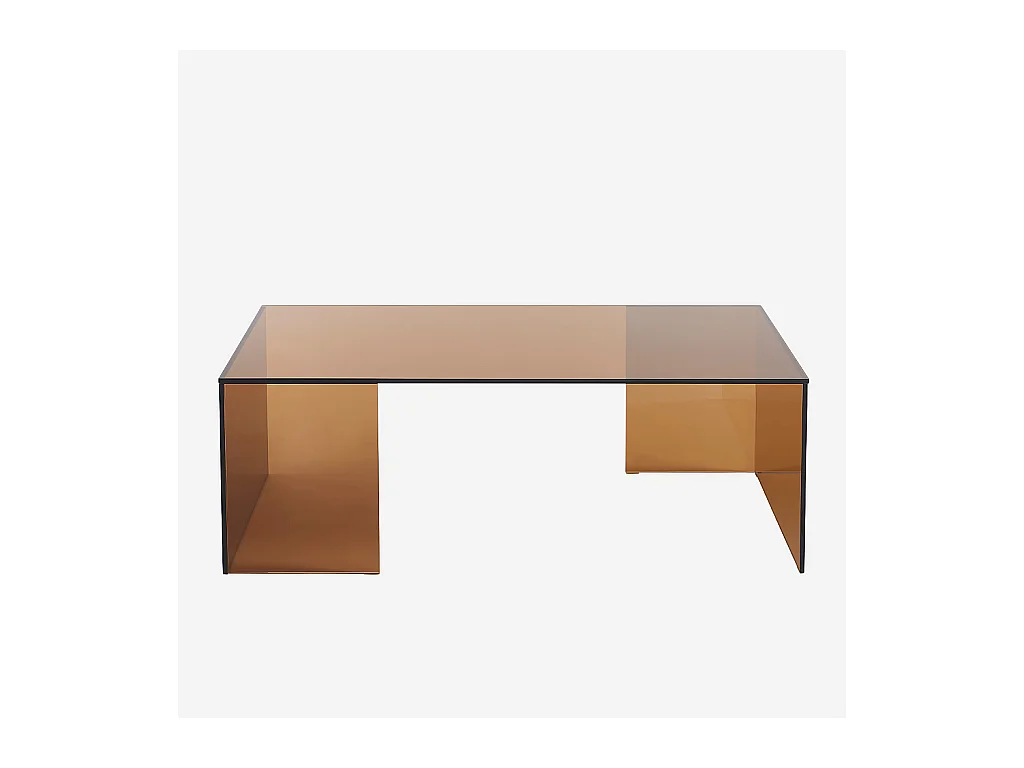 Habitat - Table basse rectangulaire en verre trempé - Marron ambré - Design by Céline Mognon Fichet - Alyssa