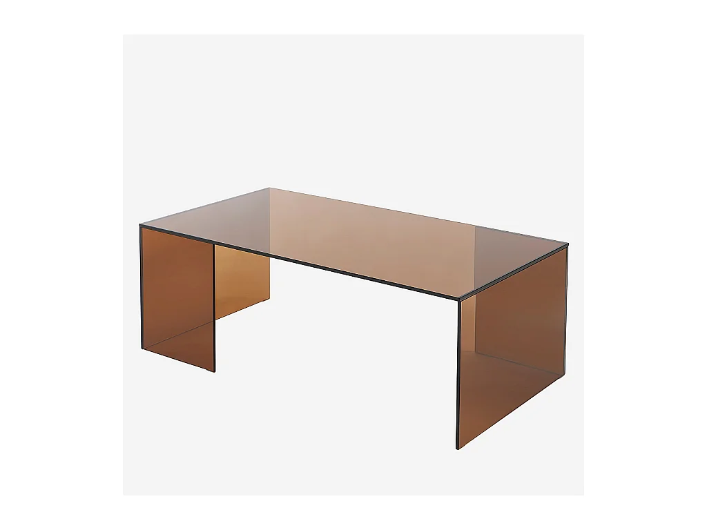 Habitat - Table basse rectangulaire en verre trempé - Marron ambré - Design by Céline Mognon Fichet - Alyssa