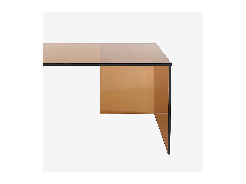 Habitat - Table basse rectangulaire en verre trempé - Marron ambré - Design by Céline Mognon Fichet - Alyssa