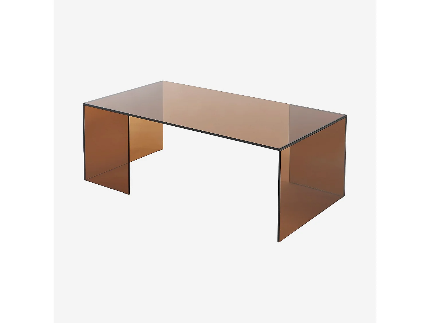 Habitat - Table basse rectangulaire en verre trempé - Marron ambré - Design by Céline Mognon Fichet - Alyssa